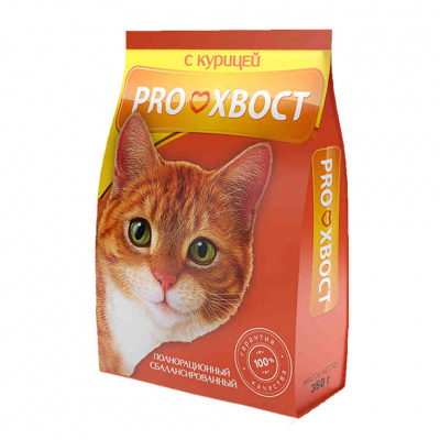 PROХВОСТ корм сухой д/кошек 350 г. курица