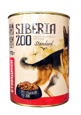 Siberia ZOO Влажный корм для собак, Говядина 0.97 кг