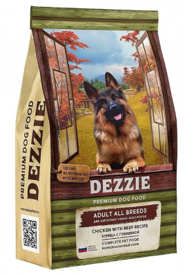 DEZZIE Adult Dog Сухой корм для взрослых собак 15 кг Курица с Говядиной