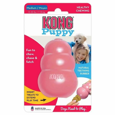 KONG PUPPY ИГРУШКА ДЛЯ ЩЕНКОВ КЛАССИК S 7X4 СМ МАЛЕНЬКАЯ ЦВЕТА В АССОРТИМЕНТЕ: РОЗОВЫЙ, ГОЛУБОЙ