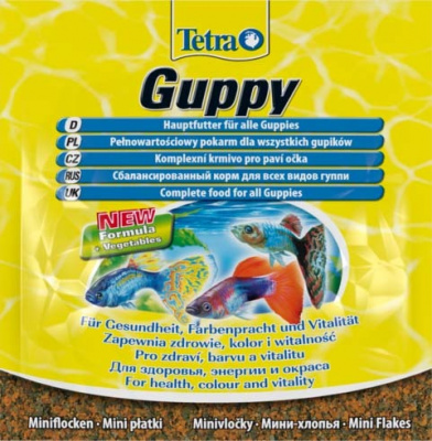 TETRA  Guppy 12 г хлопья корм д/гуппи и др. живород. рыб 