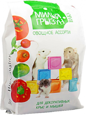 ВАКА  High Quality "Милый грызун" 200 г д/крыс,мышей овощ. ассорти