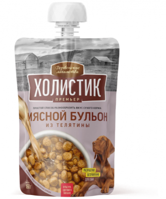 Деревенские лакомства Бульон для собак Холистик Мясной из телятины 160г 