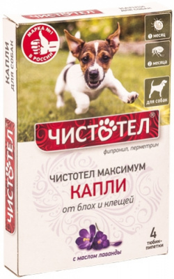 ЧИСТОТЕЛ капли Максимум д/собак  п/бл 1 пипетка