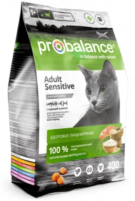 ProBalance для кошек с чувствительным пищеварением, Курица&Рис 400 гр