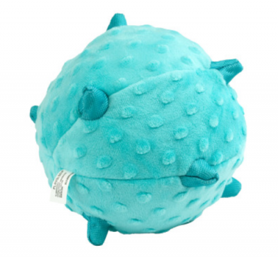 Сенсорный плюшевый мяч Playology PUPPY SENSORY BALL 15 см для щенков средних и крупных пород 8-16 недель с ароматом арахиса, цвет голубой