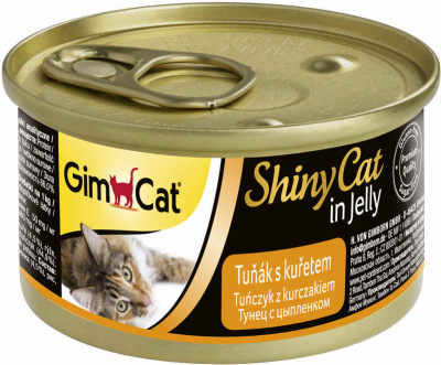 Gimcat консервы  для кошек ShinyCat 70 г Тунец/цыпленок