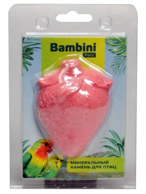 Минеральный камень Bambini Pets для птиц "Клубничка" 