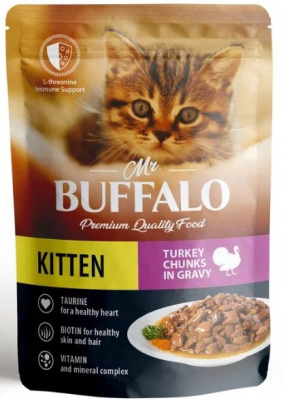 Mr.Buffalo пауч д/котят KITTEN 85г индейка на пару