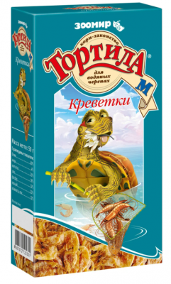 ЗООМИР Тортила-М "Креветки" корм-лаком. 50 г д/вод.черепах