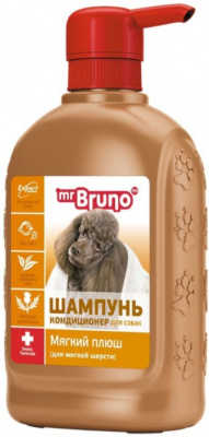 Мистер Бруно Шампунь-кондиционер Мягкий плюш для собак с мягкой шерстью 350мл