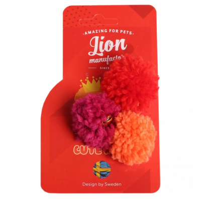 Lion Игрушка д/кошек Помпон с бубенчиком 3 шт. в упаковке 40 мм