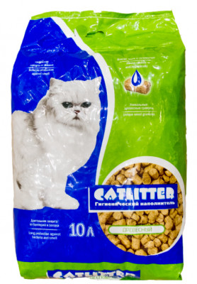 CATLITTER наполнитель впитывающий 10 л (древесные гранулы 8-10 мм)