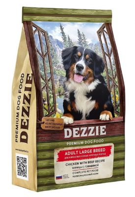 DEZZIE Adult Dog Large Breed Сухой корм для взрослых собак крупных пород 15кг Курица с Говядиной