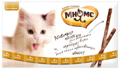 МНЯМС д/кошек лакомые палочки 13,5 см, цыпл/утка 5 гр.