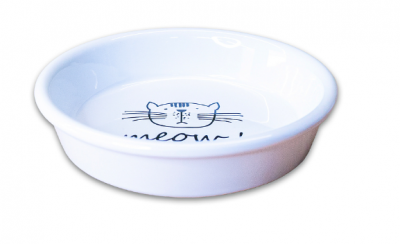 КерамикАрт миска керамическая для кошек  MEOW! 200 мл, белая 