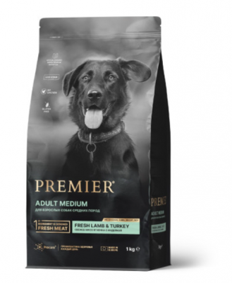 Premier Dog Turkey ADULT Medium (Свежее мясо индейки для собак средних пород) 10 кг	