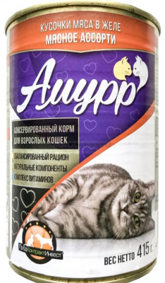 Амурр конс д/кошек 415гр в желе Говядина