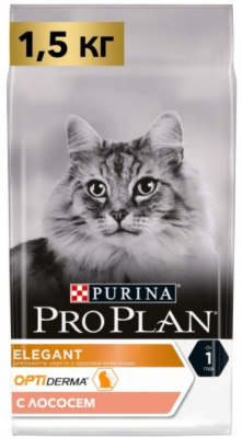 PRO PLAN д/кошек 1,5 кг элегант д/шер. Лосось