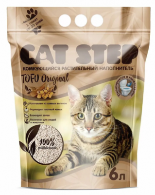CAT STEP наполнитель Tofu Original 6L растительный комкующий