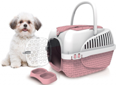 BAMA PET переноска KENNEL TOUR MAXI 59х38х37h см до 12 кг,  розовая