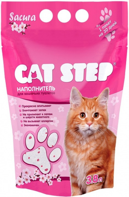 CAT STEP наполнитель впитывающий силикагелевый Arctic Pink, 3,8 л									