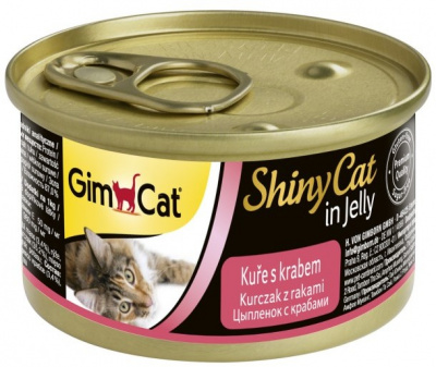 Gimcat консервы для кошек Shiny Cat 70 г Цыпленок/крабы