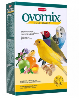 Padovan Корм OVOMIX GOLD giallo дополнительный для декоративных птиц c желтым оперением  гранулирован. 1 кг