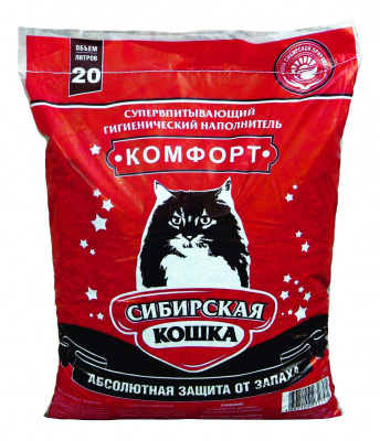 СИБИРСКАЯ КОШКА наполнитель впитывающий 20л. УНИВЕРСАЛ  