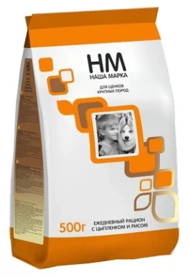 НашаМарка д/щенков  сред. и мелк.  пород 500 г цыпленок/рис
