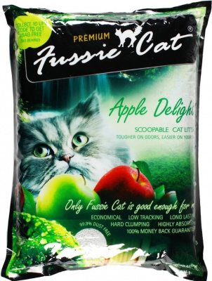 FUSSIE CAT наполнитель комкующий Яблоко 10 л