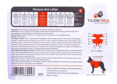 Попона для собак №4 (69-80 см) Талисмед 																