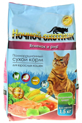Ночной Охотник  сух. 1,5  кг Ягненок и рис  