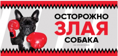 Табличка Злая собака Французский бульдог 250*114мм