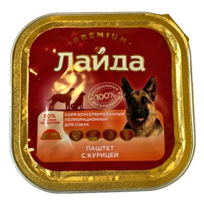 Лайда конс. д/соб 100г паштет с курицей