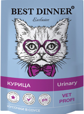 Best Dinner Exclusive Vet Profi Urinary кусочки в соусе с Курицей 0,085 кг