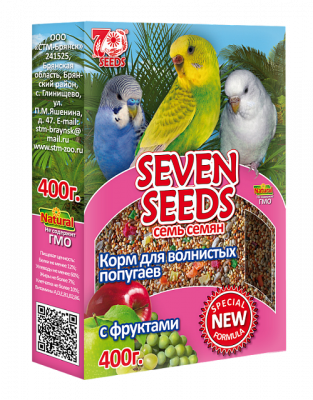 SEVEN SEEDS - SPECIAL корм д/волнистых попугаев с фруктами 400г.