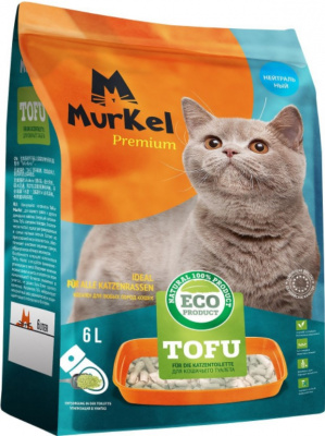 MURKEL наполнитель комкующий Тофу 6 л
