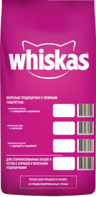 WHISKAS сухой корм для стерилизованных кошек Курица 5 кг