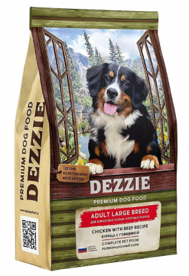 DEZZIE Adult Dog Large Breed Сухой корм для взрослых собак крупных пород 3кг Курица с Говядиной