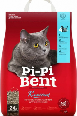 PI-PI-BENT наполнитель комкующий Классик крафт-пакет 10  кг