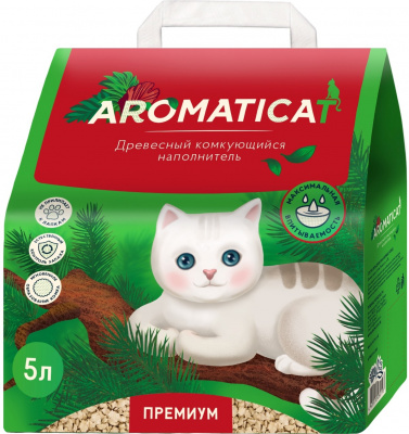 AROMATICAT наполнитель древесный комкующий 5 л