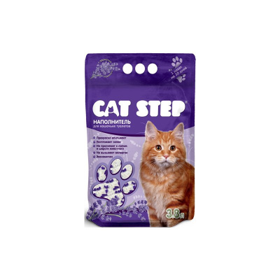 CAT STEP наполнитель силикагель ЛАВАНДА  3,8 л.