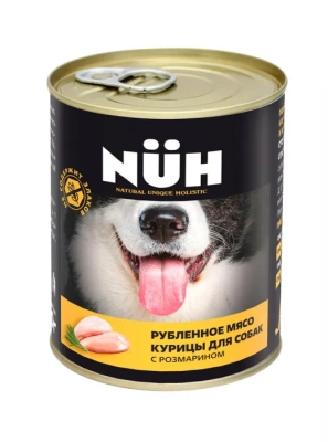 NUH Полнорационный беззерновой влажный корм для собак средних и крупных пород с курицей 340 г