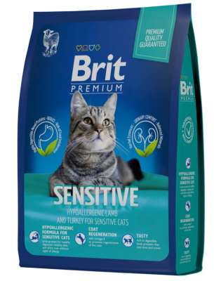 BRIT PREMIUM, Cухой корм с ягнёнком и индейкой для кошек "Cat Sensitive", 2кг+ 500г	
