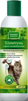Пчелодар Шампунь д/длиннош.кошек с пергой и хвоей  250мл
