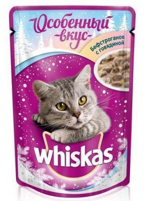 WHISKAS для кошек Бефстроганов  85 г