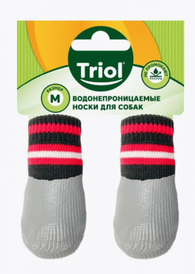 Носки для собак с водостойким покрытием "Полоски", размер M, Triol	