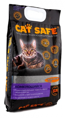 CAT SAFE наполнитель комкующий с углем 5 л