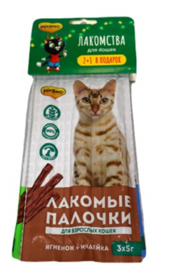 Мнямс набор лакомых палочек для кошек 2+1 